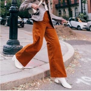 High waist corduroy pants